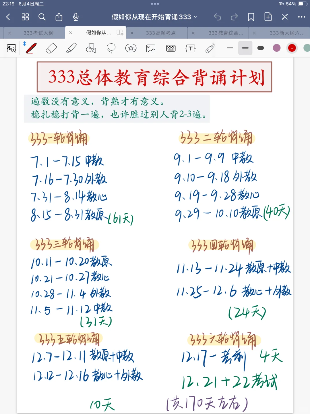 333每一轮究竟应该背到怎样的程度才可以❓❓❓