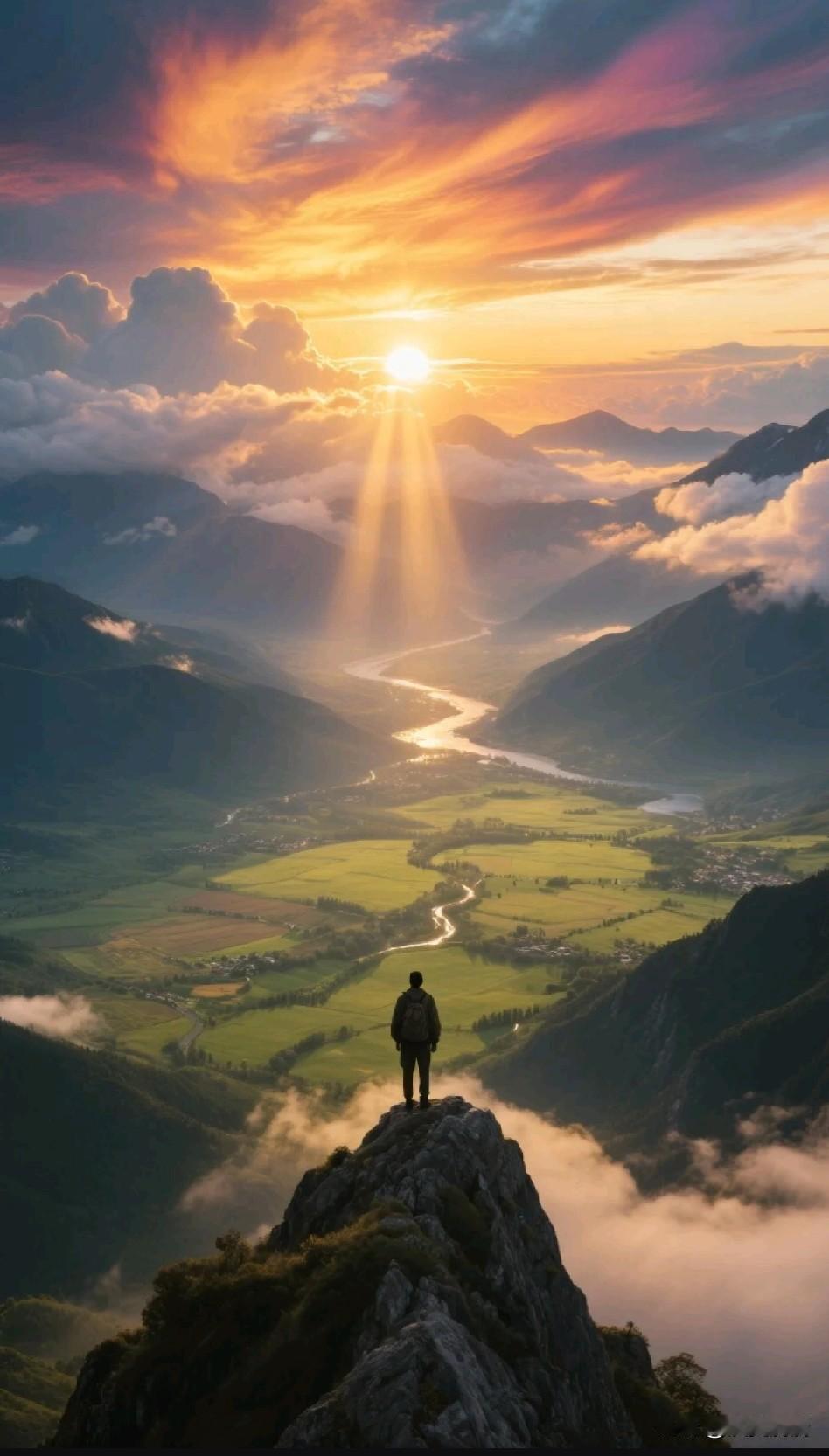 《独行赋》

荒蹊寂寂少人踪，冻雪皑皑压古松。
众壑争流趋下泽，孤峰不语入苍穹。