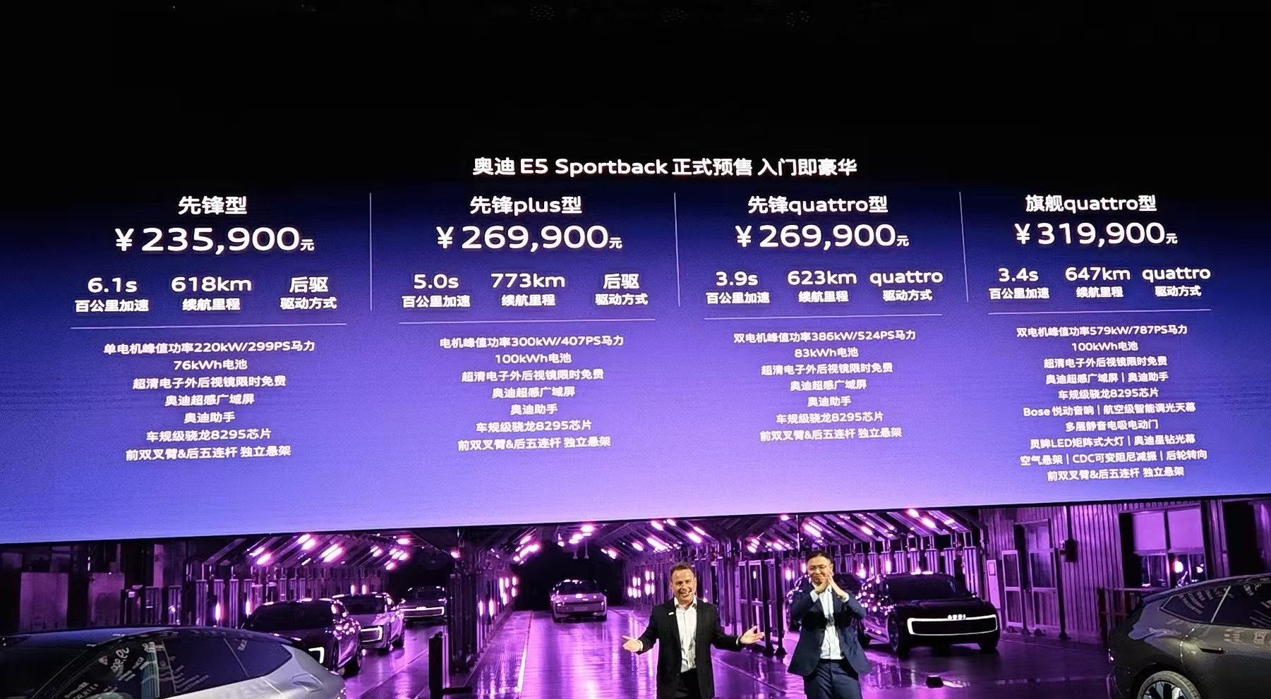 奥迪E5预售23.59万奥迪 E5 Sportback外观很吸睛，从预售价看价格