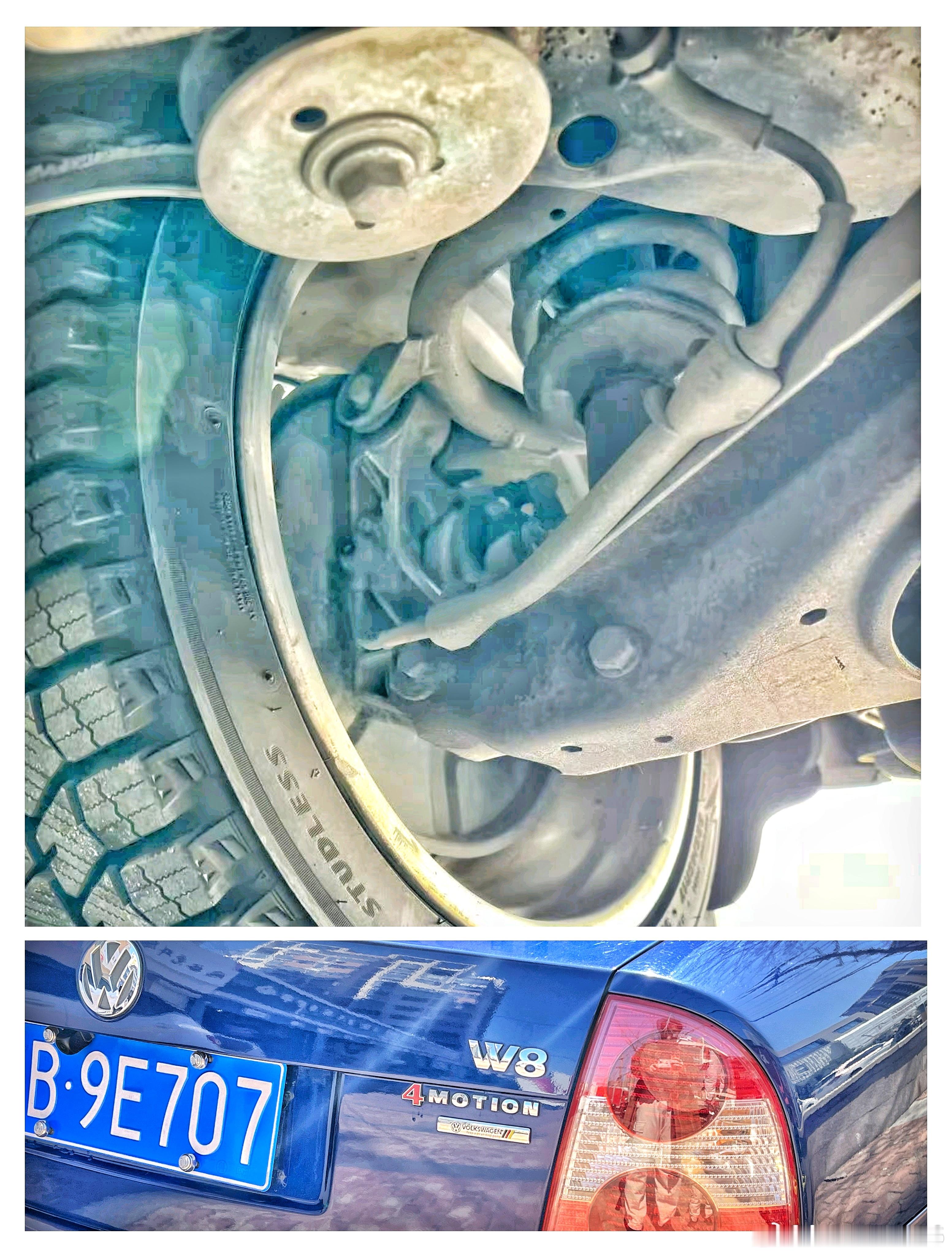 纵向引擎帕萨特W8。。。双叉臂后腿。。。 