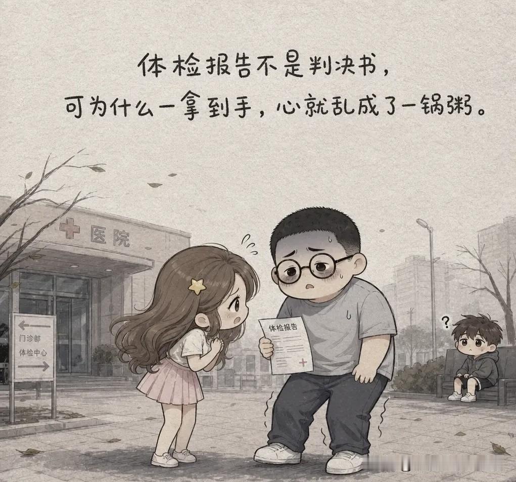 趣味漫画：老公体检回来脸色苍白。老婆紧张地问：怎么了？出什么事了？老公哆哆嗦嗦地