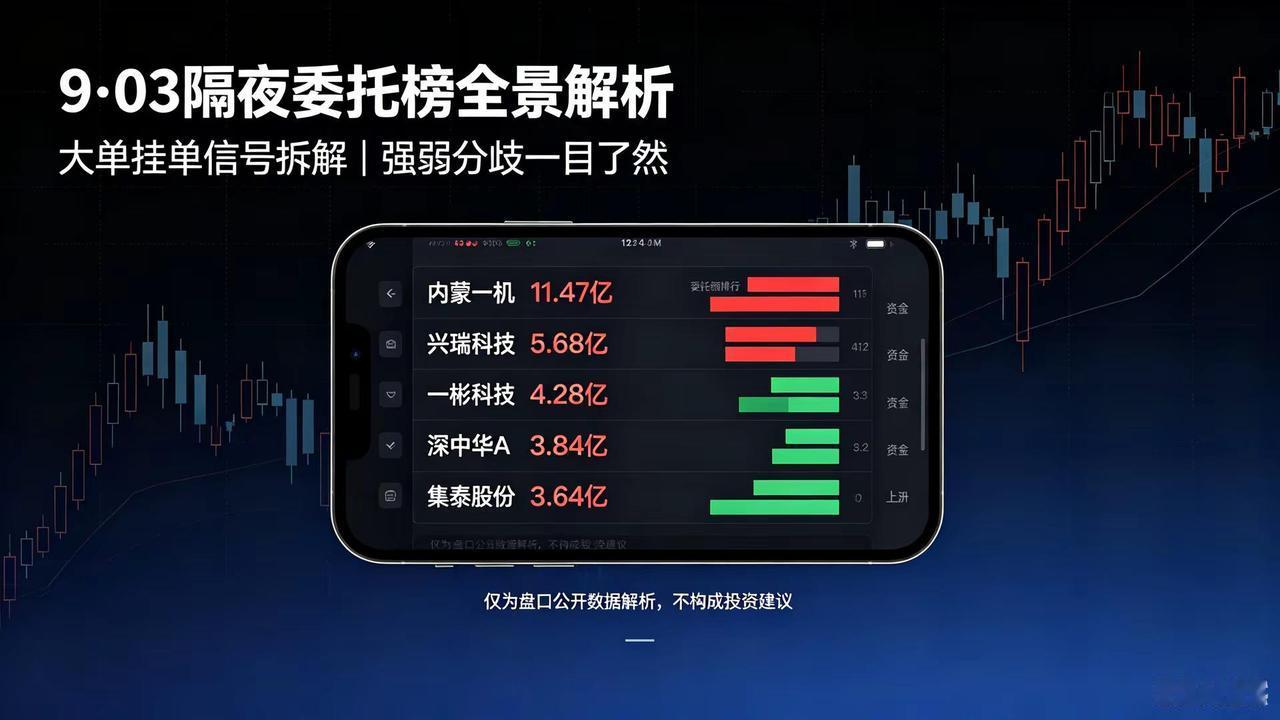 9月3日隔夜委托排行榜。