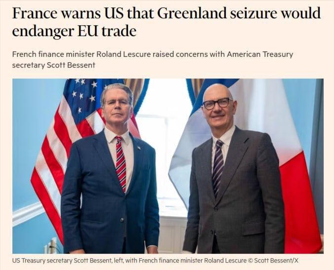 英国《金融时报》报道：如果美国试图吞并格陵兰岛，欧洲将断绝与美国的一切经济联系。