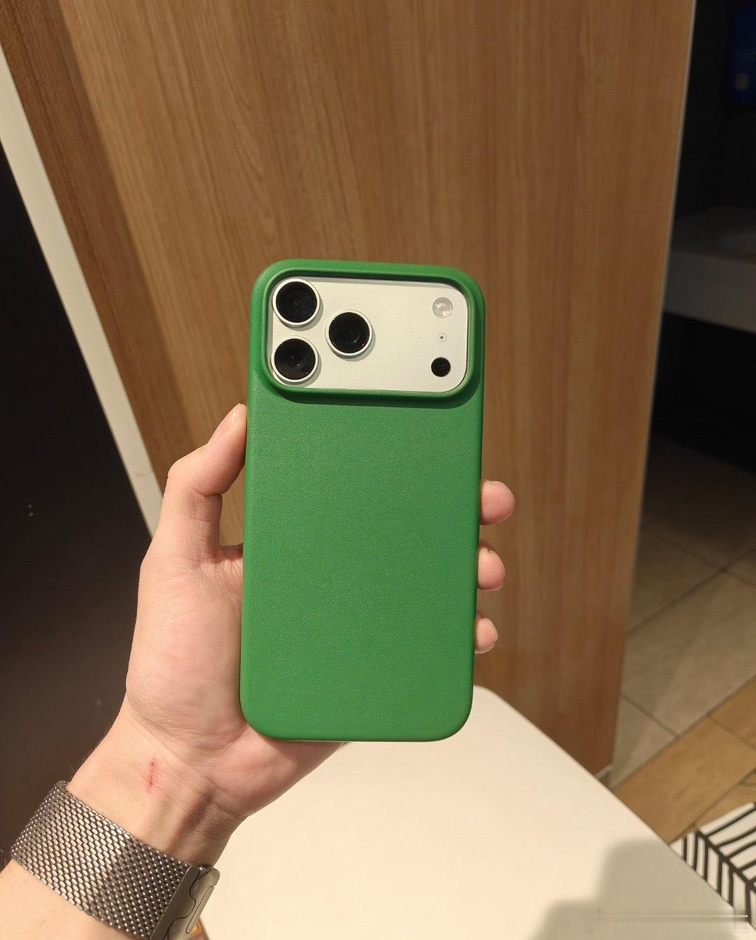 绿色手机壳搭着也好看，银色的iPhone17pro真的很百搭[good] ​​​
