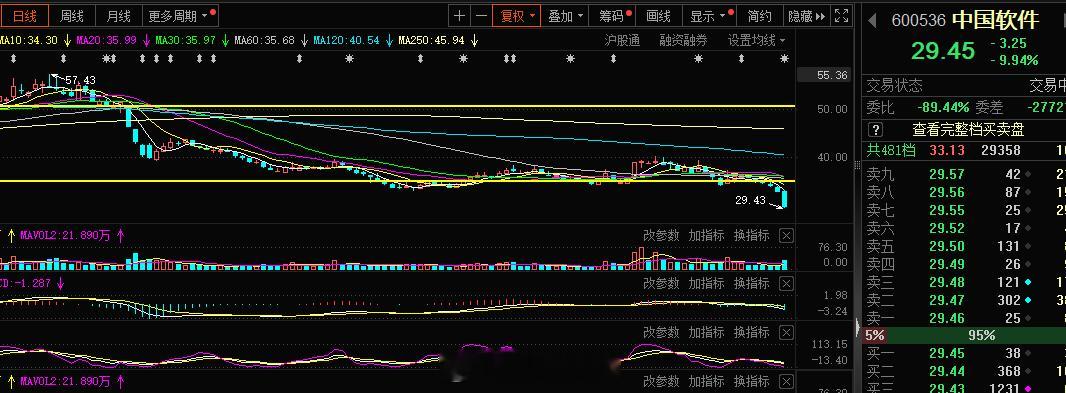 中国软件都跌停了，难搞的市场............... ​​​