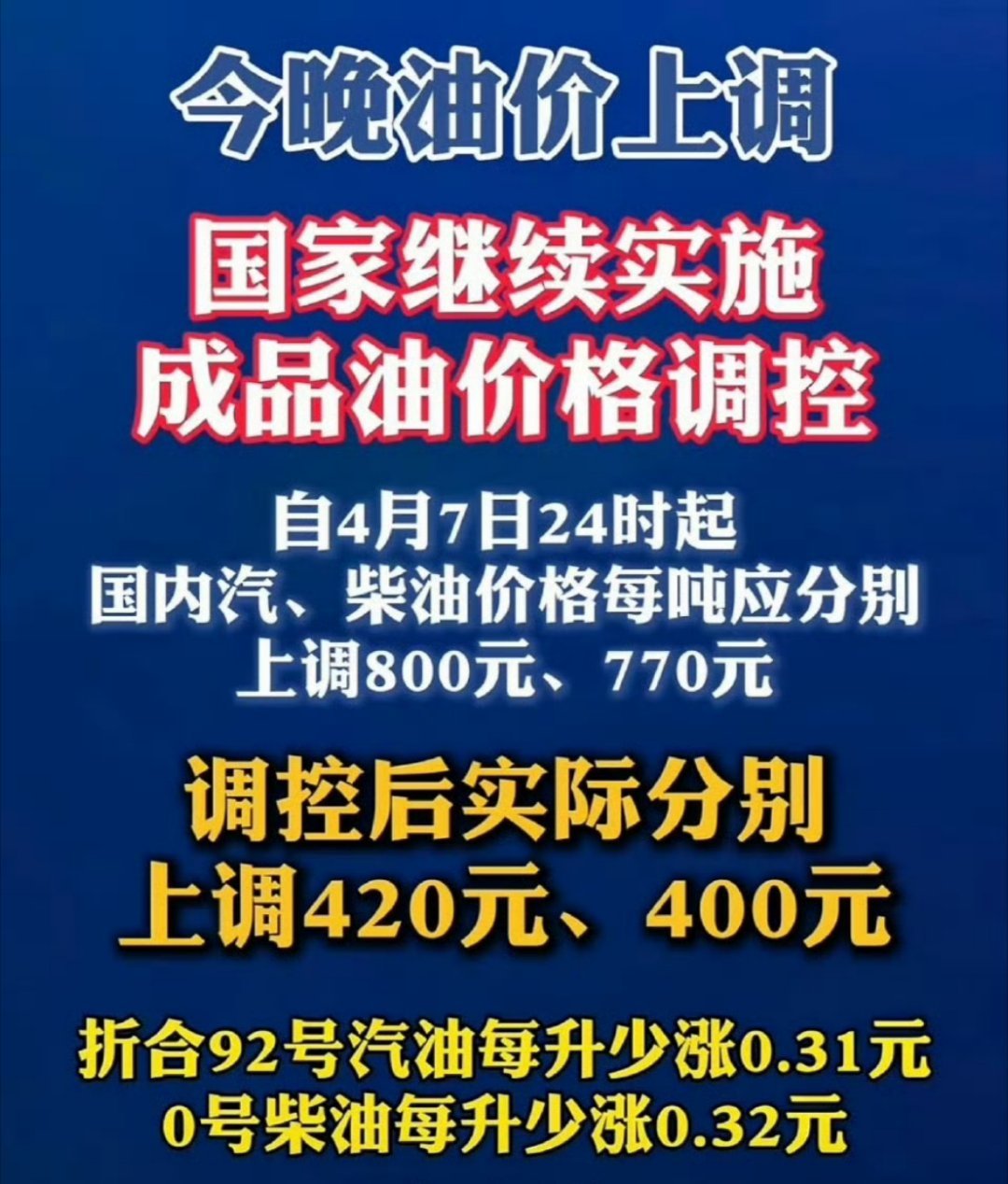 坏消息：今晚油价又要涨了好消息：国家调控少涨一半成都92号油，8.99元了！即将