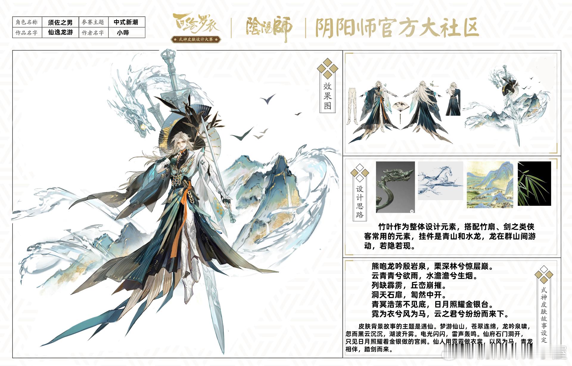 阴阳师手游[超话]  2024百绘罗衣皮肤设计大赛获奖作品公示——🥇神笔奖（1