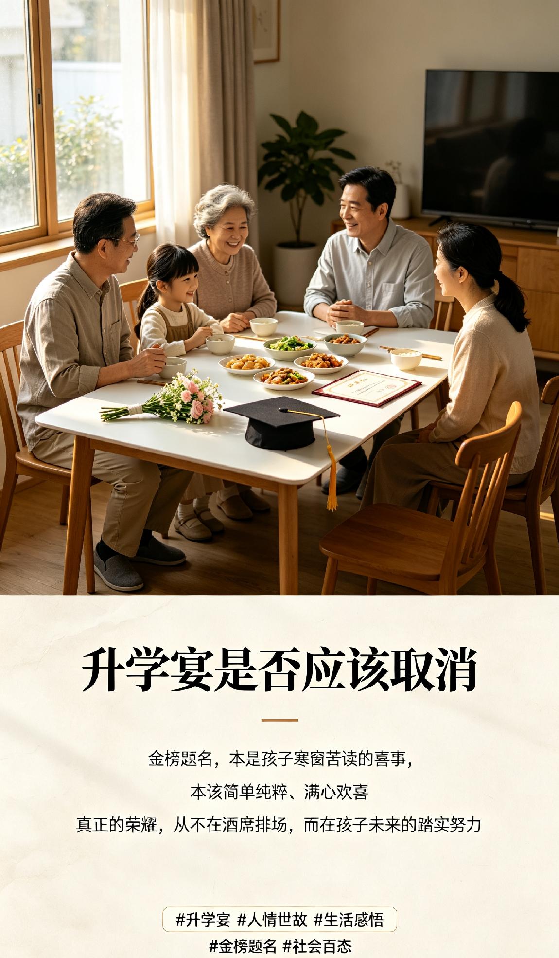 金榜题名，本是孩子寒窗苦读的喜事，本该简单纯粹、满心欢喜🎓
 
可如今的升学宴