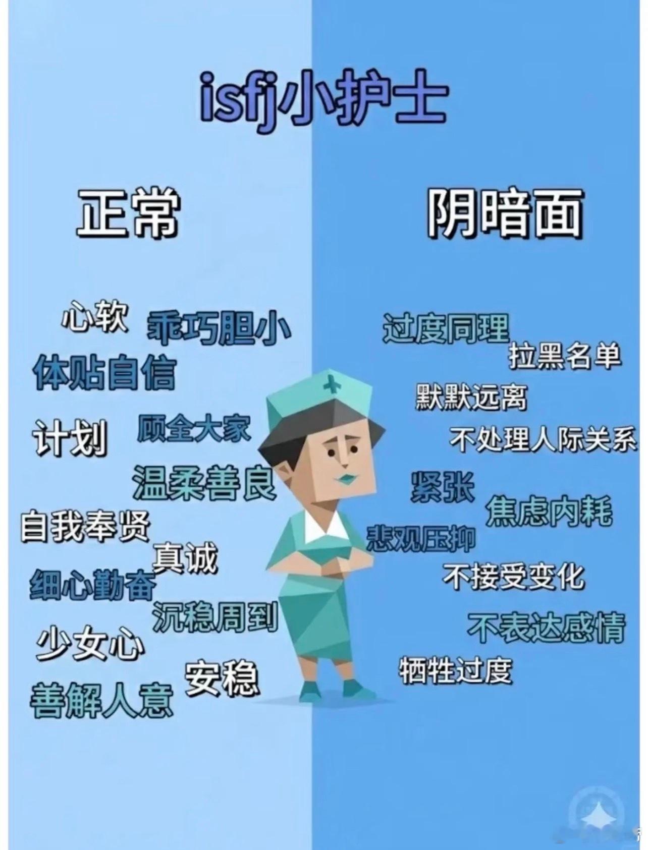 ISFJ最淡的淡人，这说的也不完全对。 