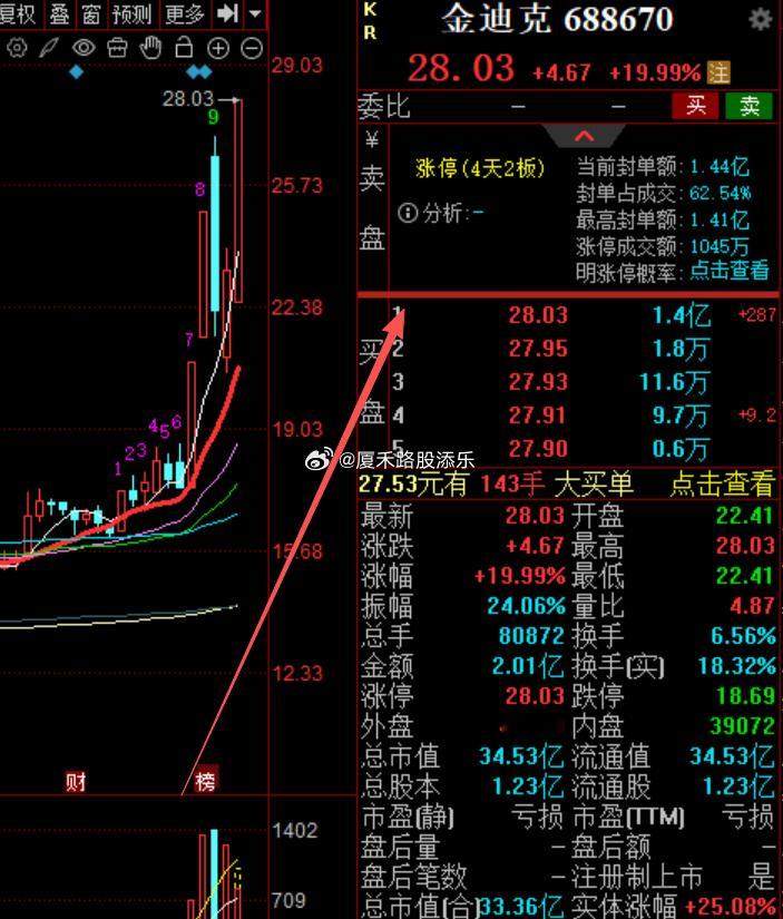 金迪克涨停，两天30个点，就问牛不牛~！ 