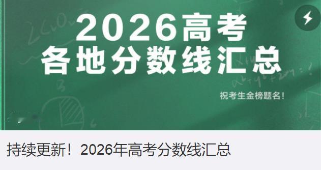 高考查分心情【持续更新！转存！2026年高考分数线汇总】2026年高考成绩陆续公