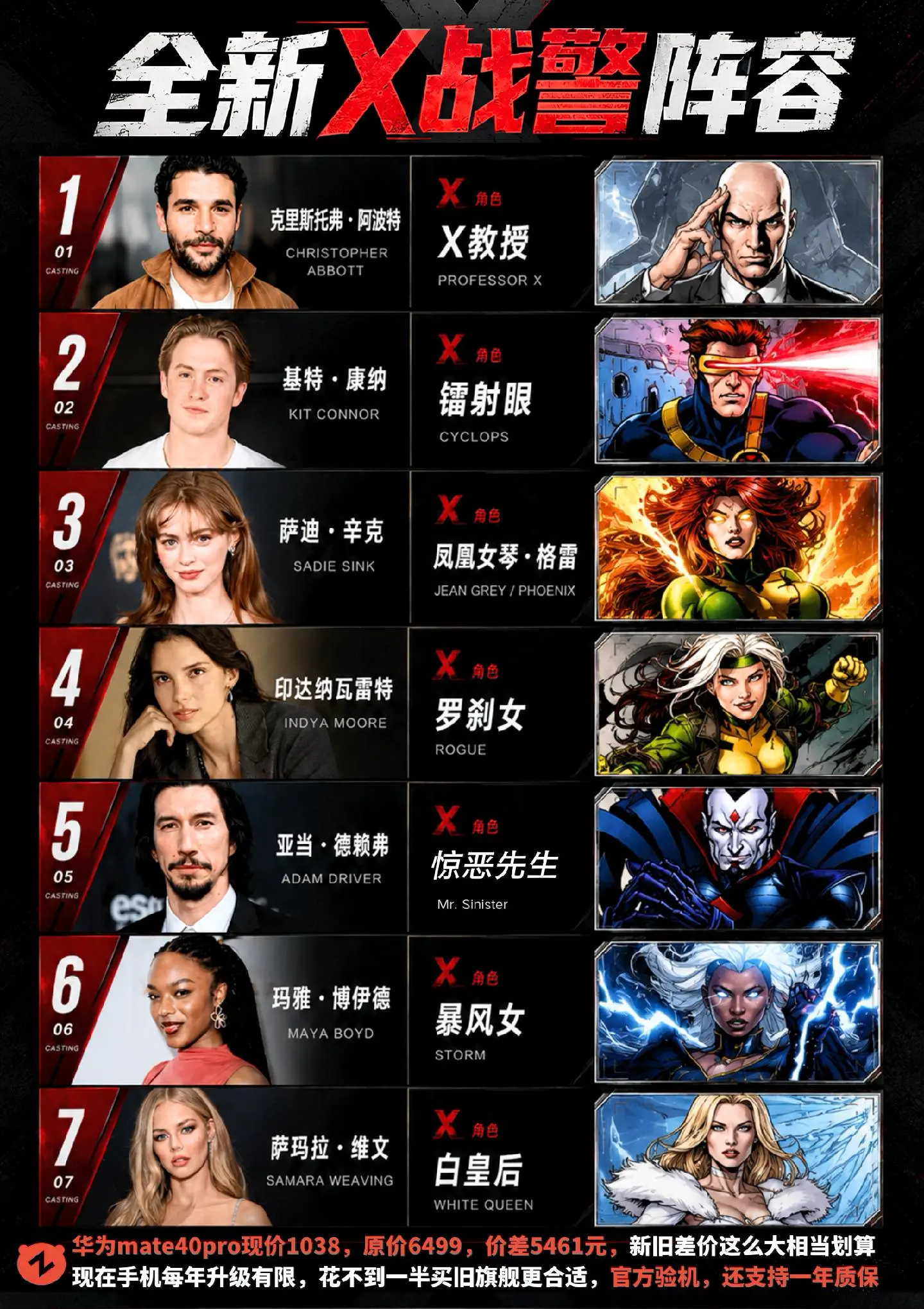 《痴迷》女主加入漫威宇宙X战警！看看这个全员选角符合你的期待吗？