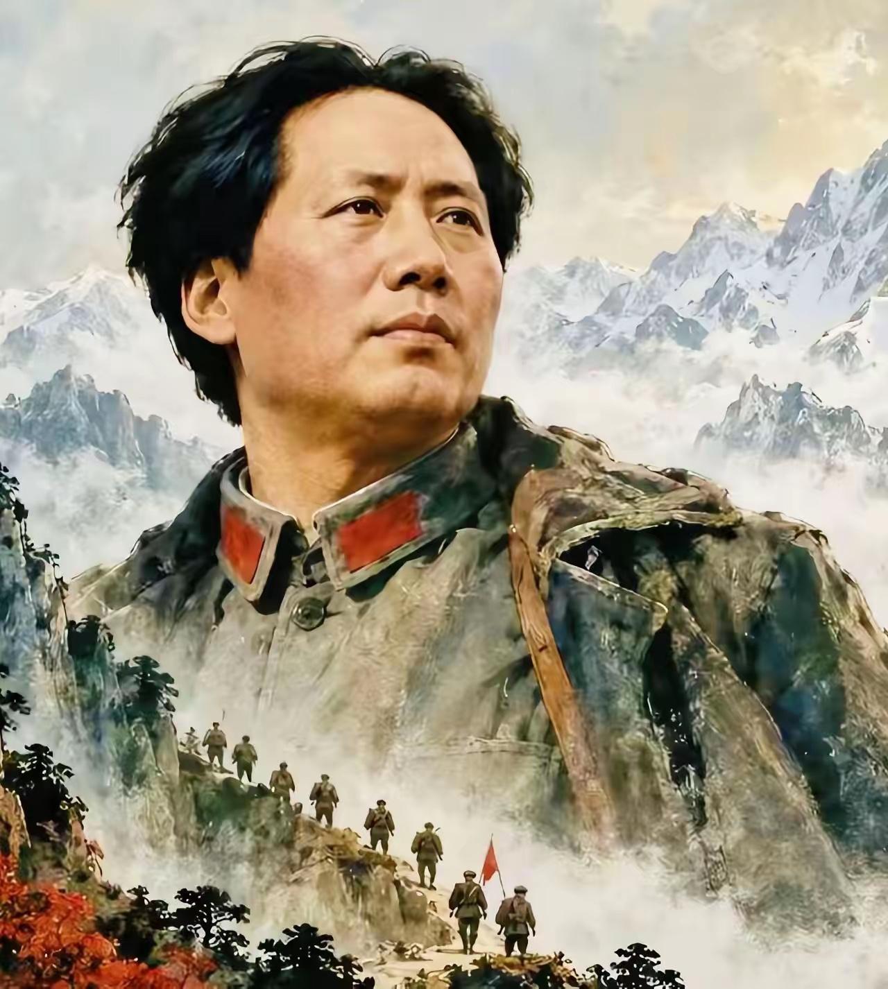 《领袖征途》漫道关山风雪狂，
长征万里赴陕北疆。
运筹星火燃华夏，
力挽烽烟斗恶