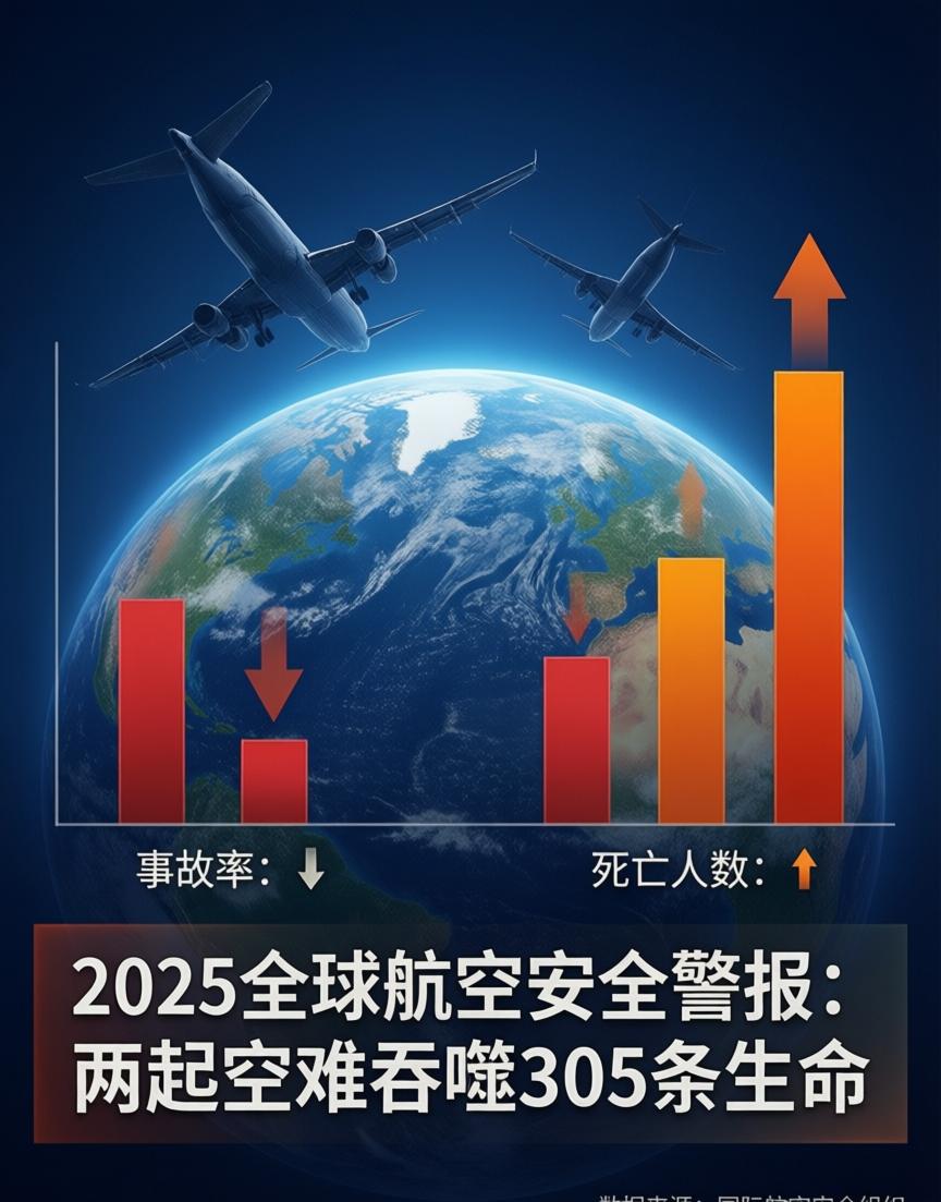 国际航协刚发了2025年的航空安全报告，数字放在一起看，有点反常。

事故率下来