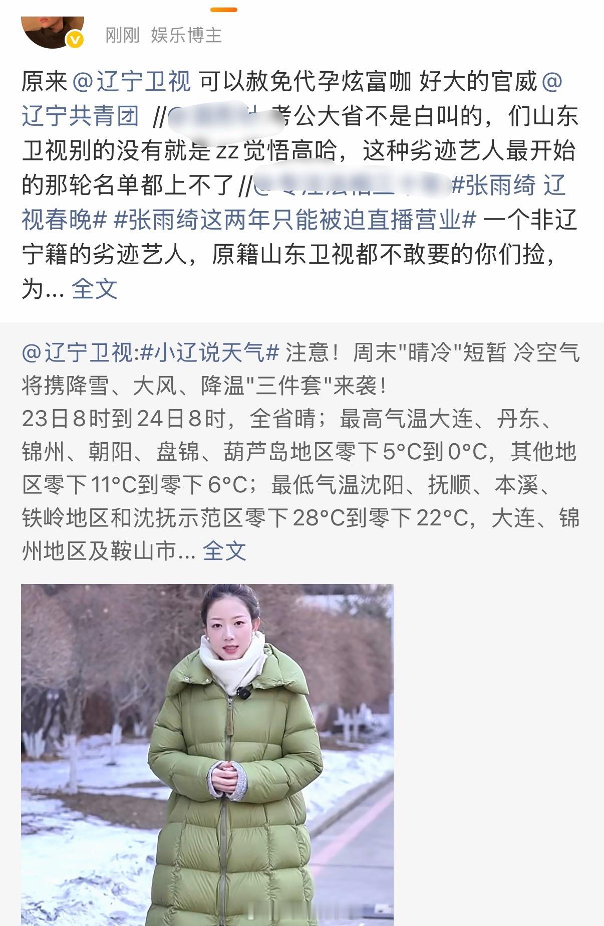 于适粉丝在抵制张雨绮上辽宁卫视春晚 