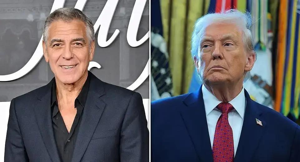 特朗普在佛州集会上拿乔治·克鲁尼开涮，说人家举家搬去法国是逃兵。
我刷到视频时正