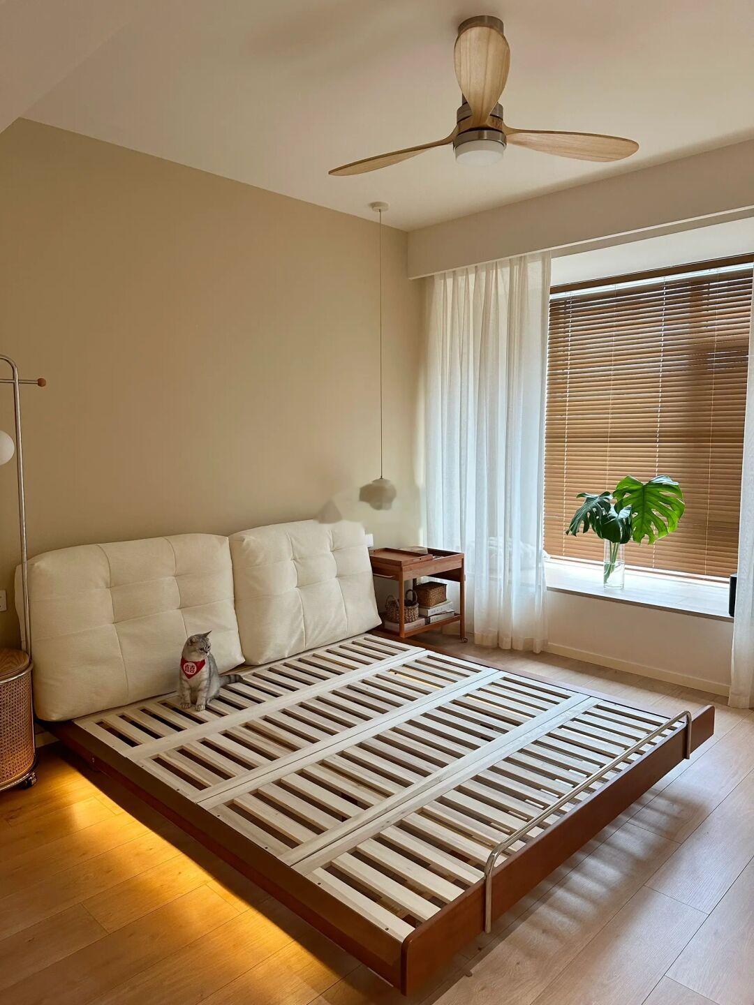 网购奶油风主卧悬浮实木床🛏 | 2k闭眼入