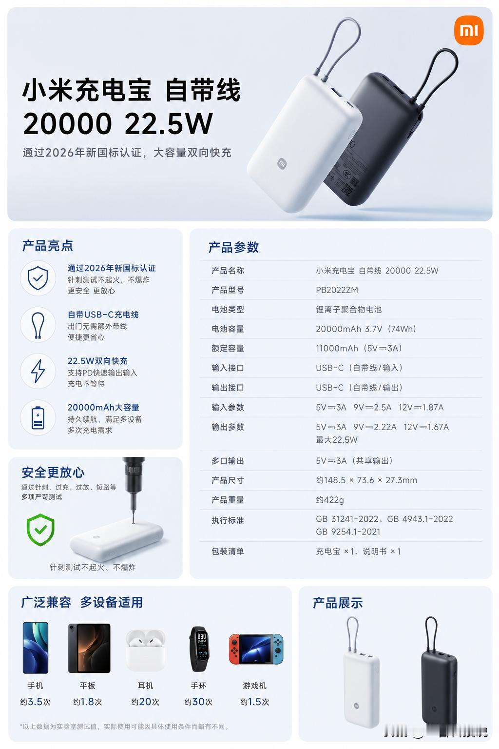 小米又把充电宝卷出新高度！149元，首款新国标充电宝今天正式开售。

就在今天，