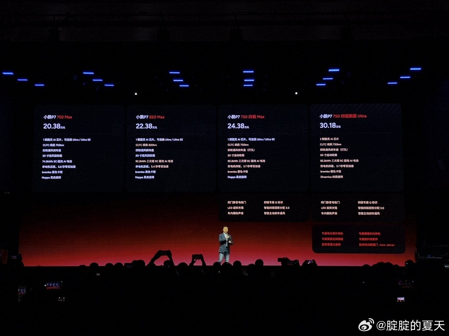 小鹏P7新增了几款配置：- 702 Max版 20.38万元- 820 Max版