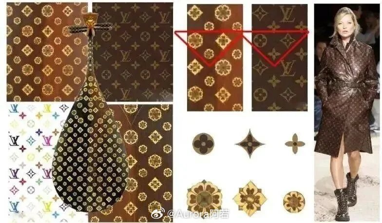 最颠覆认知的争议点只有一句，LV用来索赔的四叶花纹，本源是中国千年宝相花公共纹样