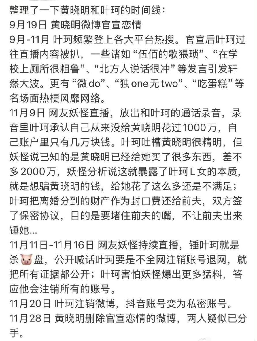 黄晓明和叶珂分手了，最近节奏应该会很大，回应预测一下关于叶珂和黄晓明网络水军和营