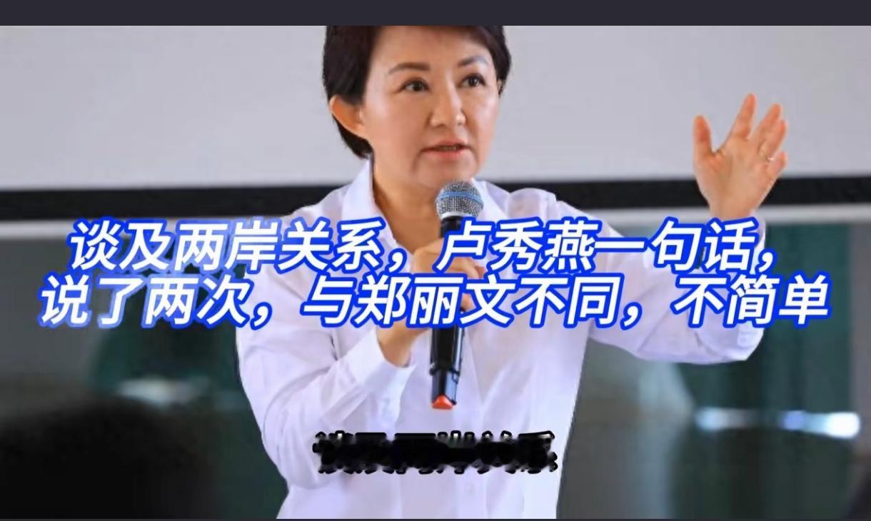 卢秀燕谈及两岸内容、路线、未来发展都很模糊，真令人深思。
与郑丽文那清晰务实的路