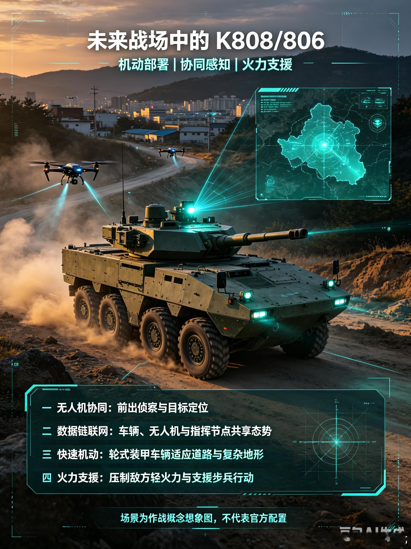 🇰🇷韩国K808/806八轮轮式装甲车，韩国陆军列装规模约400辆，是其机械