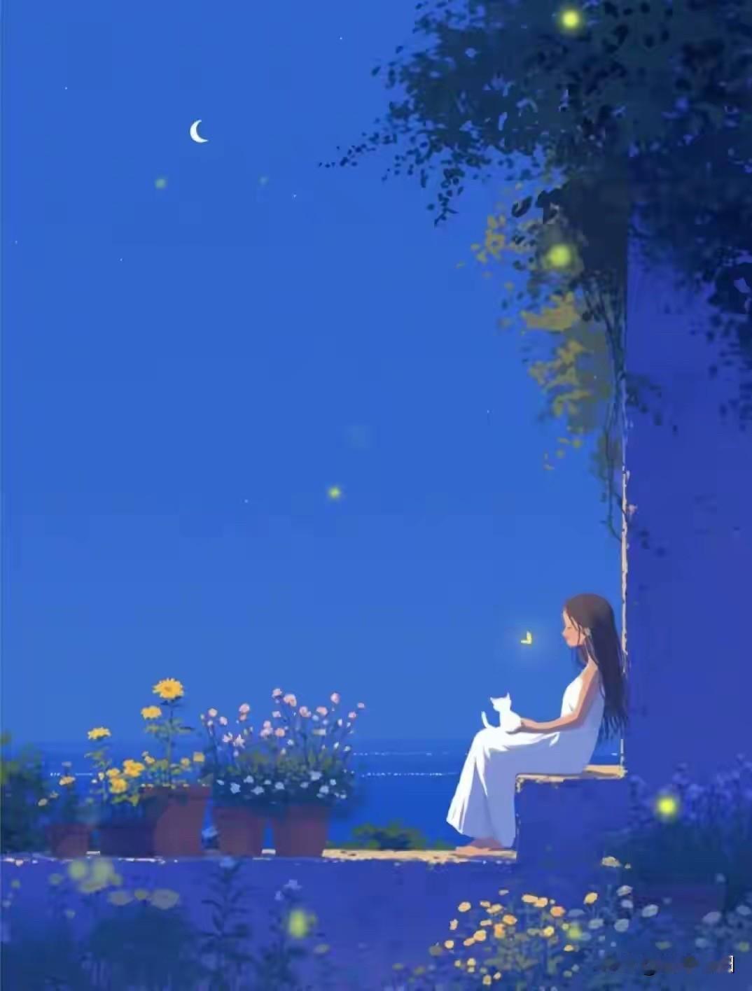 风清 月白
夜空只有星星
守护着月亮 
星星眨着眼睛
月亮在微笑
星月交汇
夜的