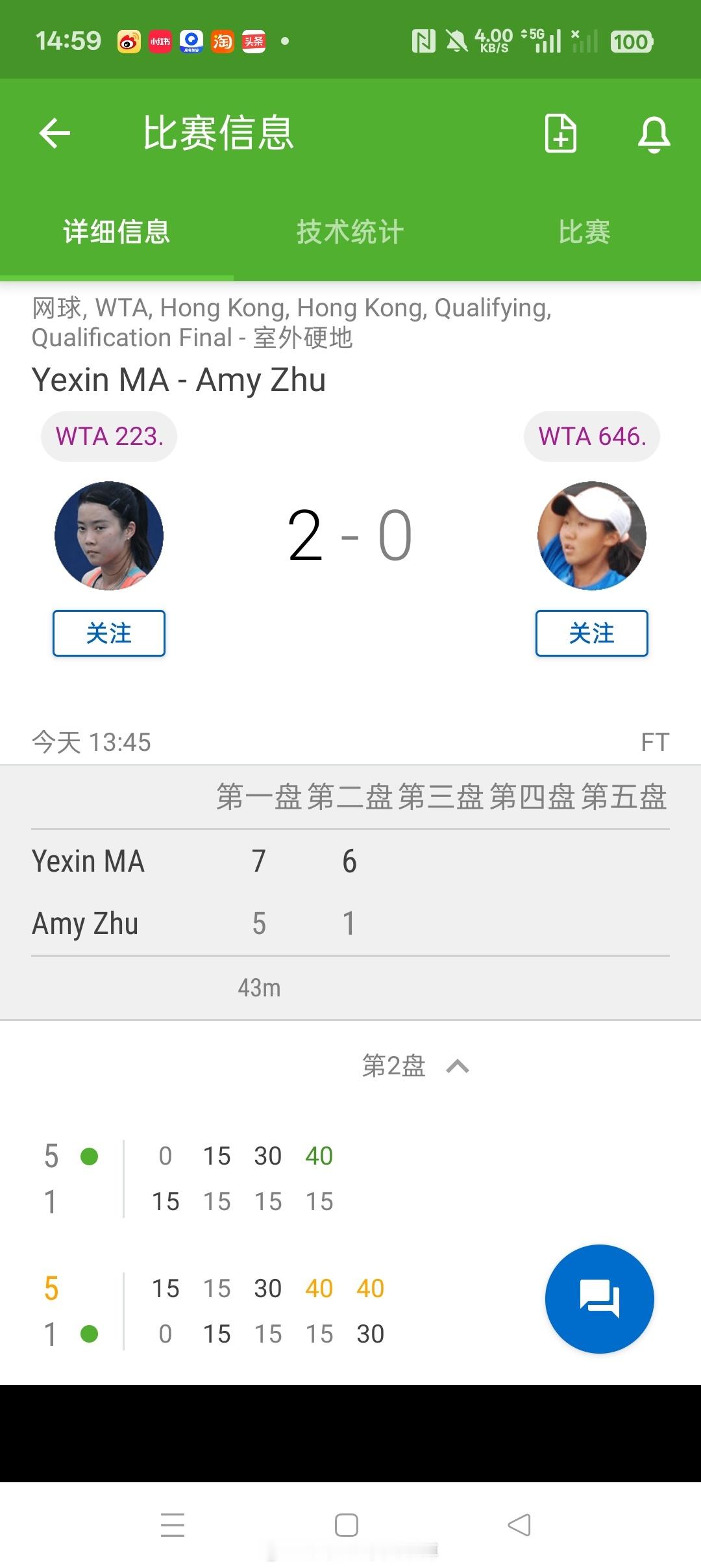 小花小草资讯[超话]小花小草资讯[超话] 【WTA250香港🇭🇰】女单资格赛