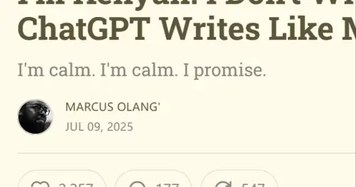 ChatGPT文風，原產地肯尼亞