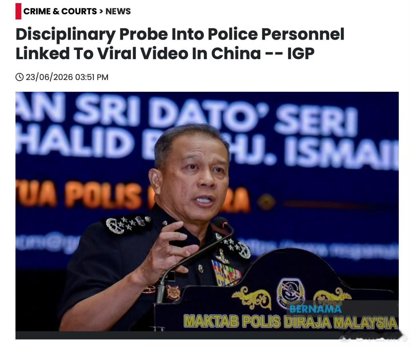 马来西亚女警嘲笑中国人不洗澡被调查马来西亚干得好！不过带头嘲笑的那个网红也别放过