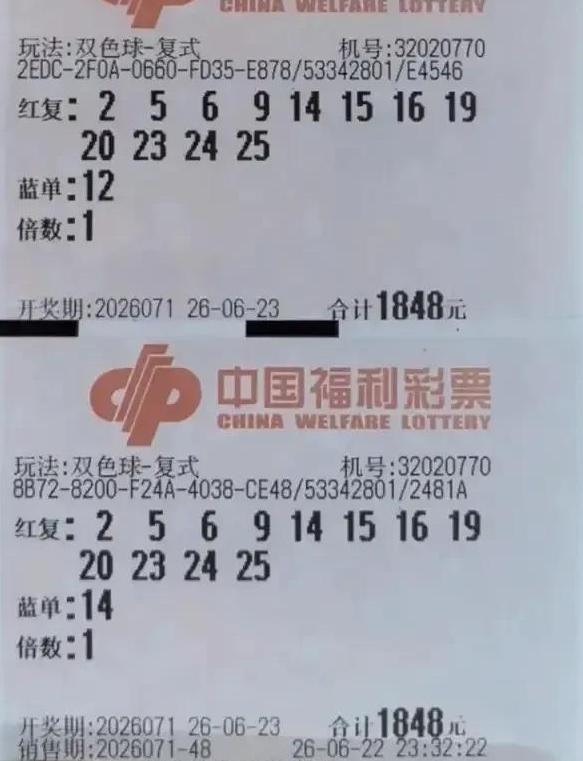 完蛋了！今晚双色球开奖，我自选了五注号码，结果，我选的红球和江苏貔貅哥的复式票最