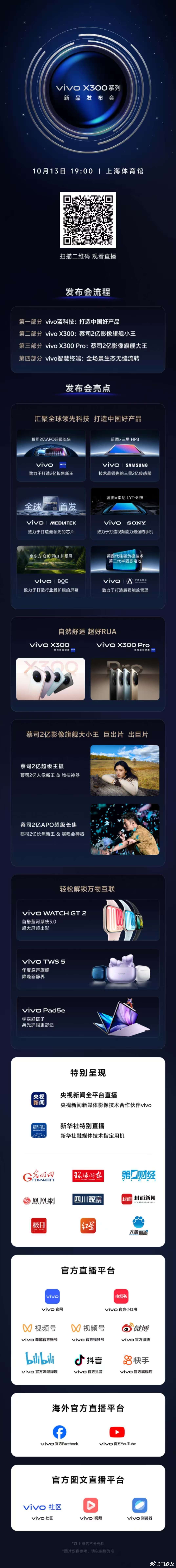vivo X300系列 发布会马上开始，蔡司2亿影像旗舰大小王，巨出片，出巨片！