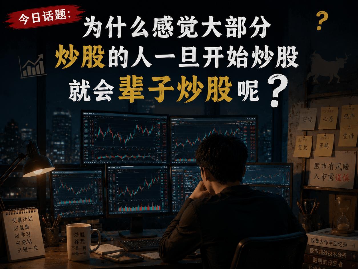 今日话题：为什么感觉大部分炒股的人一旦开始炒股就会辈子炒股呢？