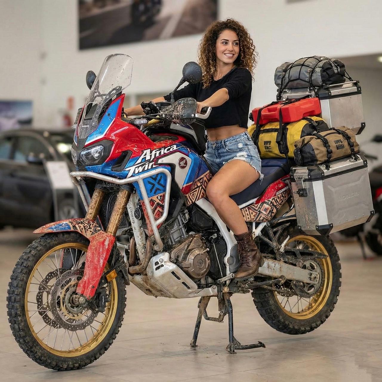 本田非洲双缸女骑士 ，又飒又帅！