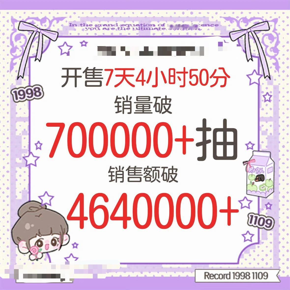 目前内娱记录是70万，柠檬水一天破纪录做不做得到！！！ 