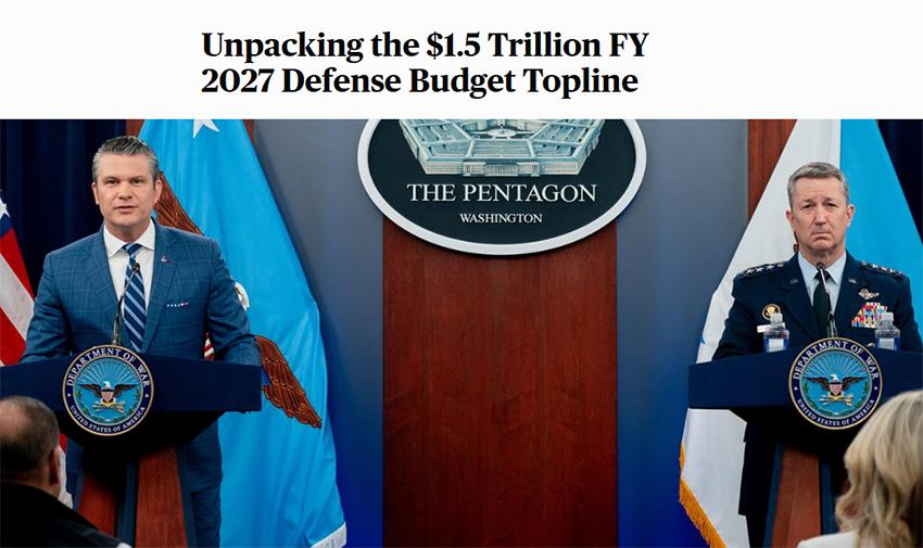 听到美国的这些“坏消息”，我们非但不担心，反而由衷的窃喜：美国通过2027年国防