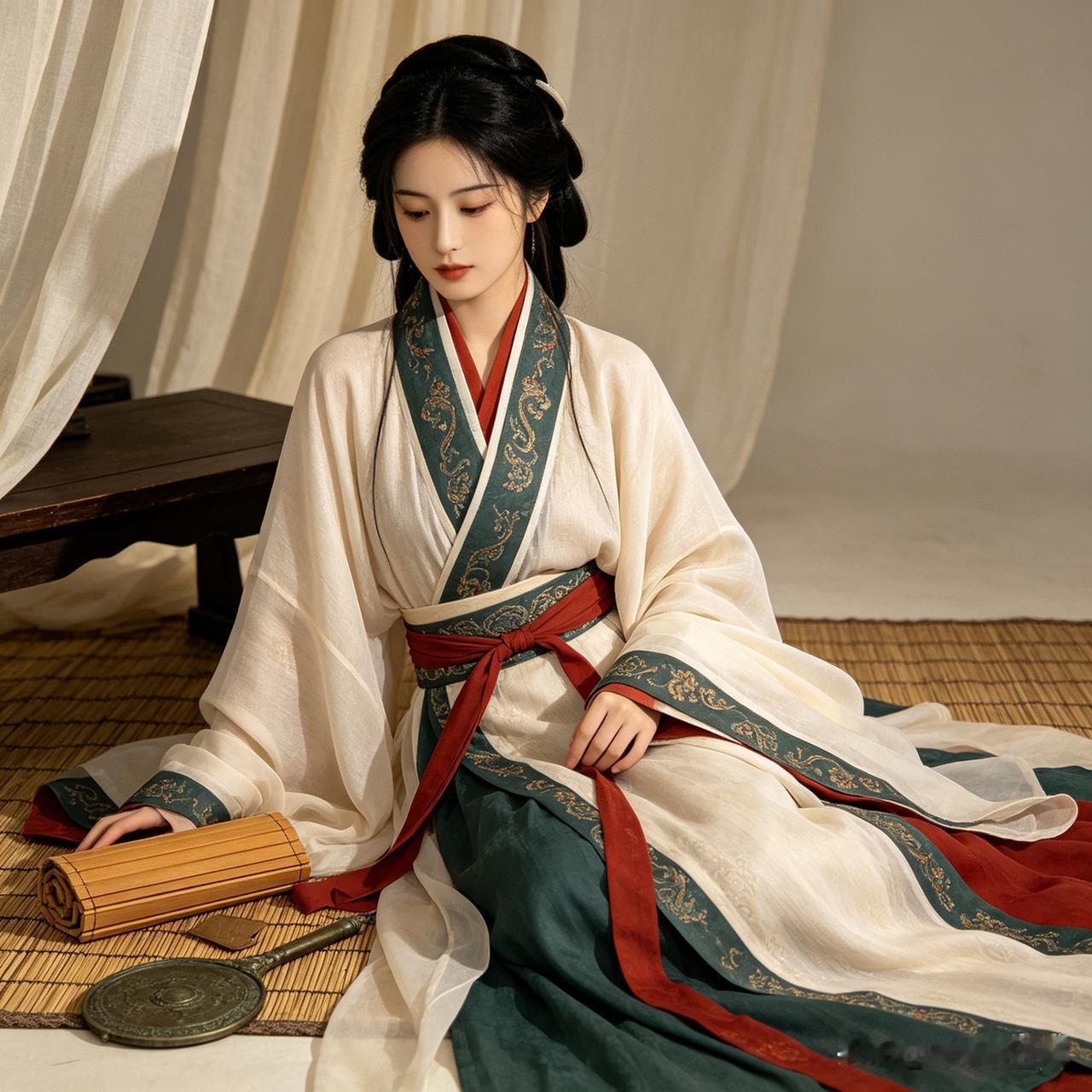 国风古韵

竹简汉服，浸染千年岁月的沉静。素衣配青黛朱红，宽袖垂落，敛尽世间喧嚣