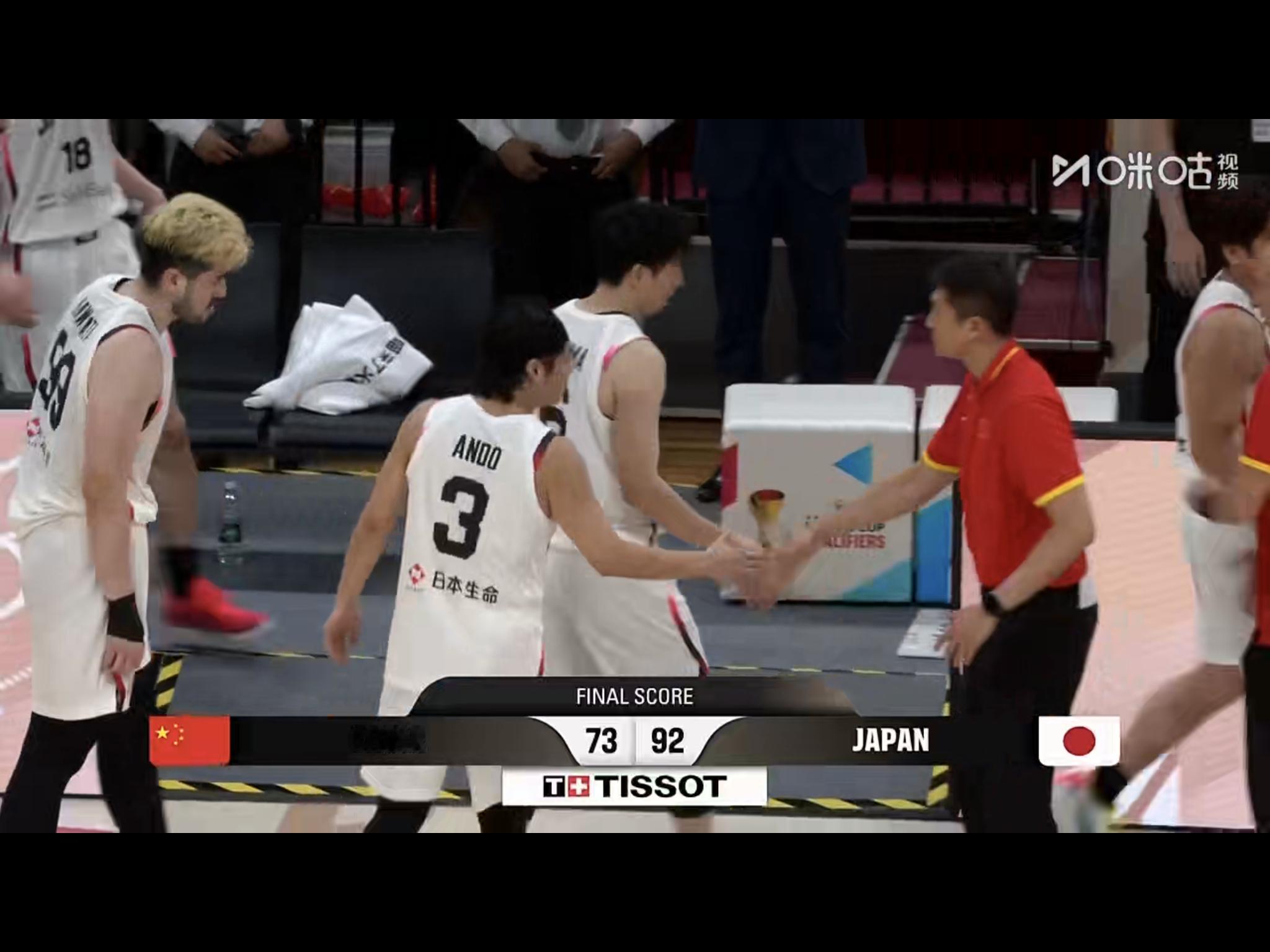 结束了！男篮世预赛！中国男篮73-92惨败日本男篮！！哎！！中国男篮vs日本男篮