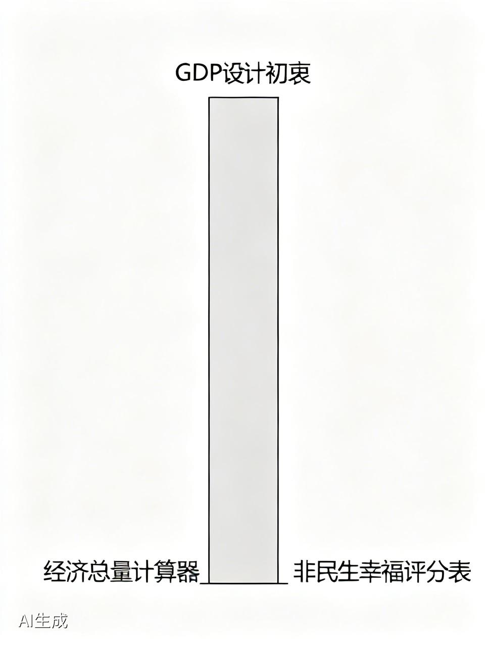 GDP设计之初终。

• 不分配贫富差距：只算总盘子，不管钱在谁手里

• 不算