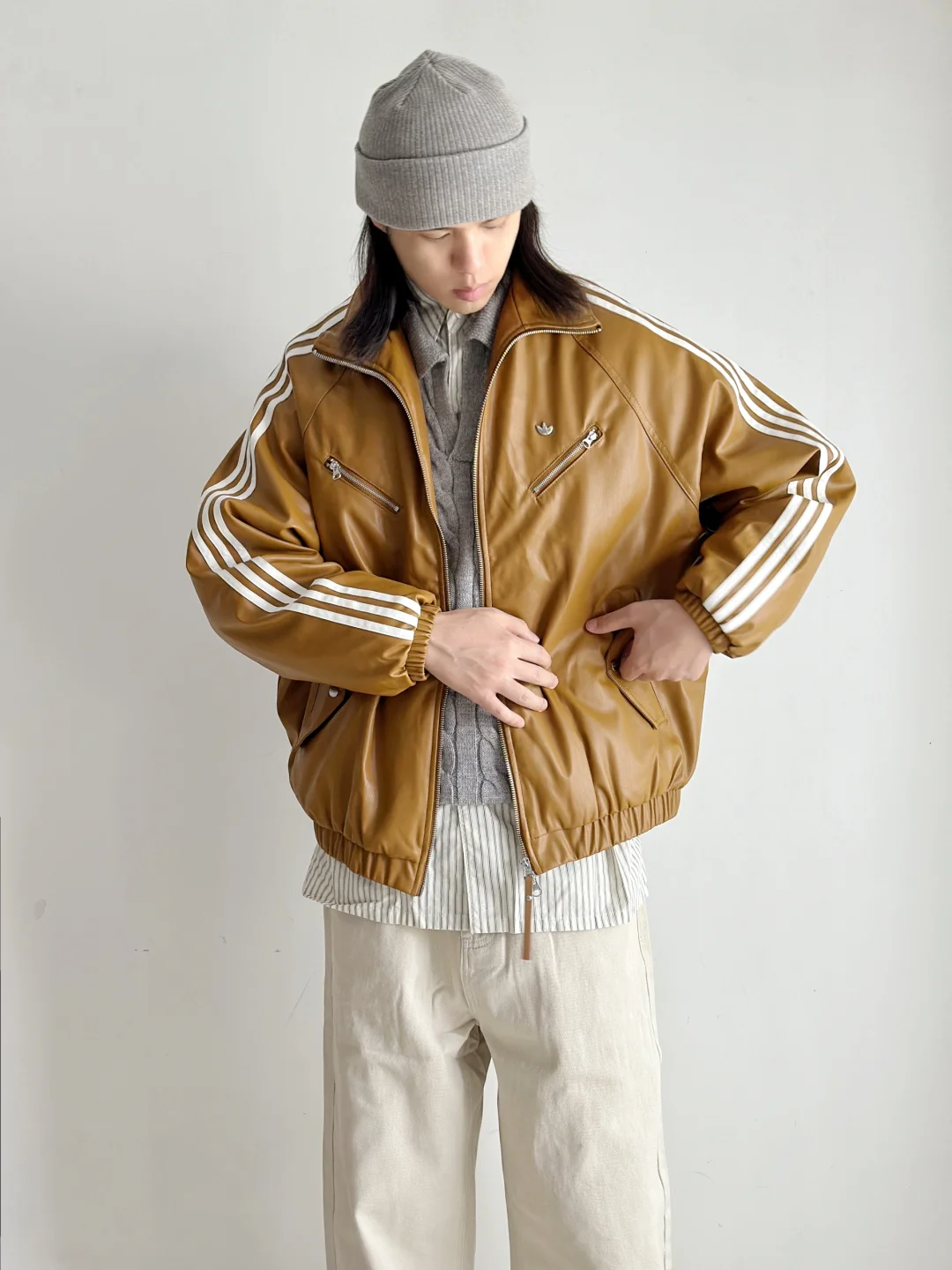 暖色系穿搭|皮夹克刚到降温来的刚刚好