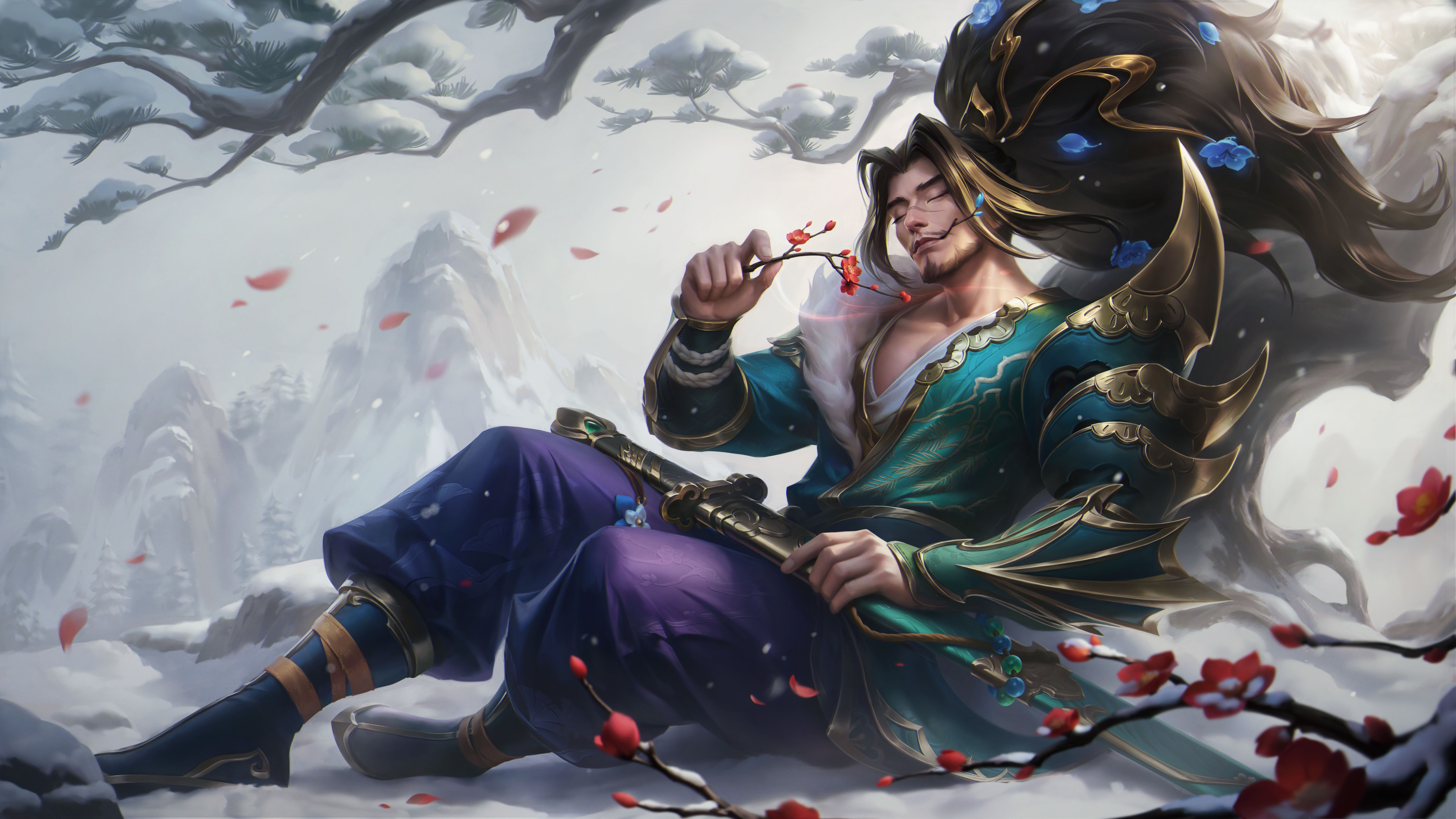 踏雪寻梅新的臻彩皮肤原画英雄联盟