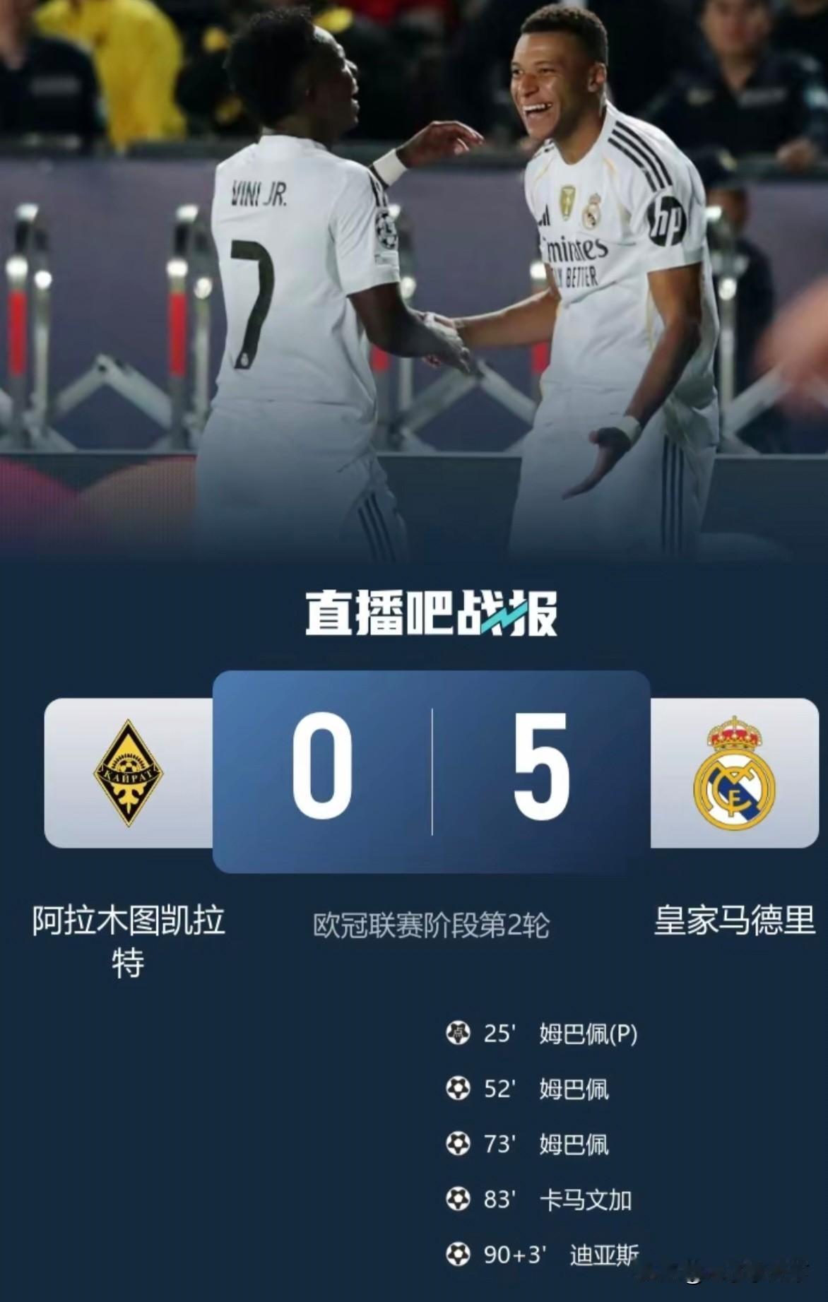 皇马欧冠表现和屎一样！虽然5：0
别被皇马5-0的比分骗了！
看了这球上半场看得