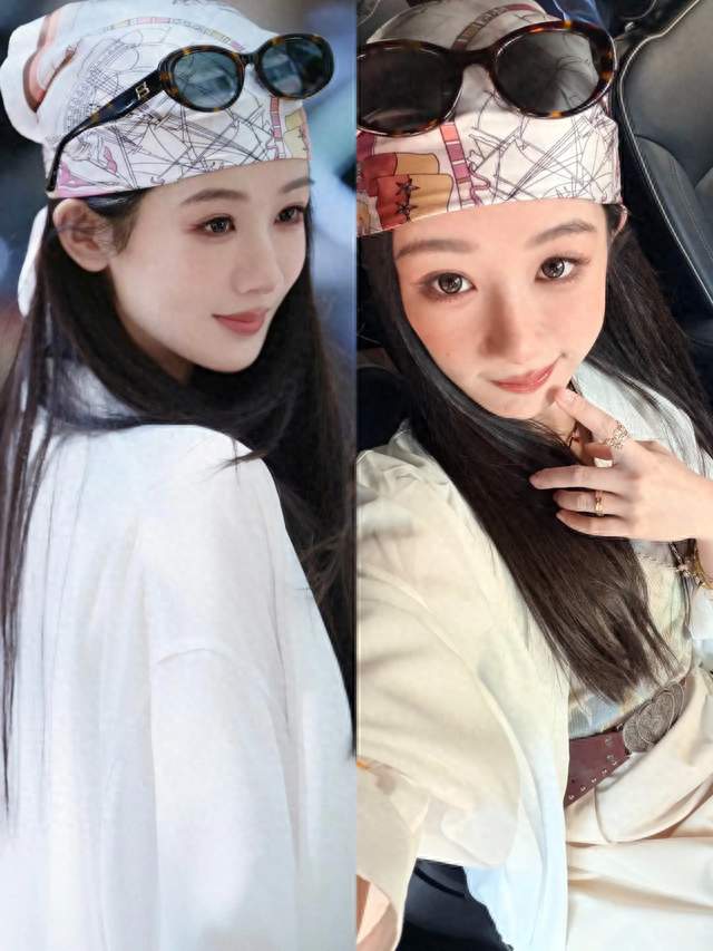杨紫换了新造型美到认不出！戴真丝头巾穿搭在线，氛围感拉满！