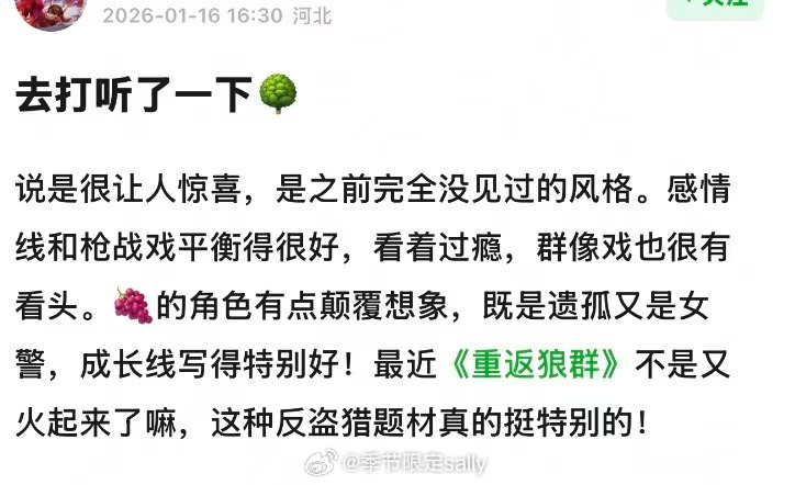 生命树repo来了：让人惊喜，枪战戏和感情戏平衡得很好，紫角色遗孤+女警，成长线