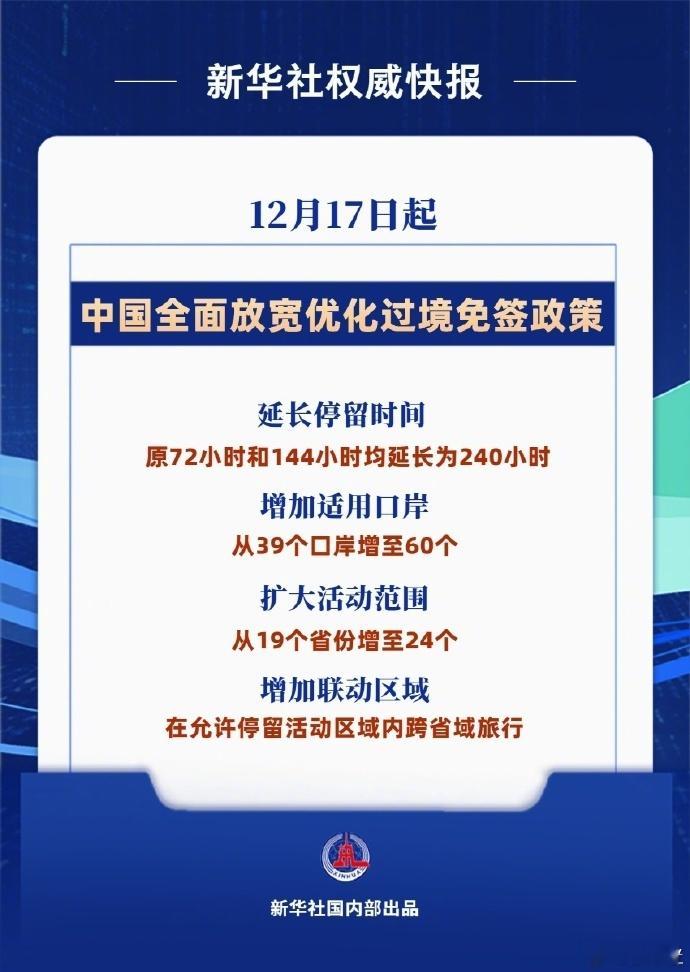 过境免签外国人停留时间延长为240小时  中国144小时变240小时  我家大门