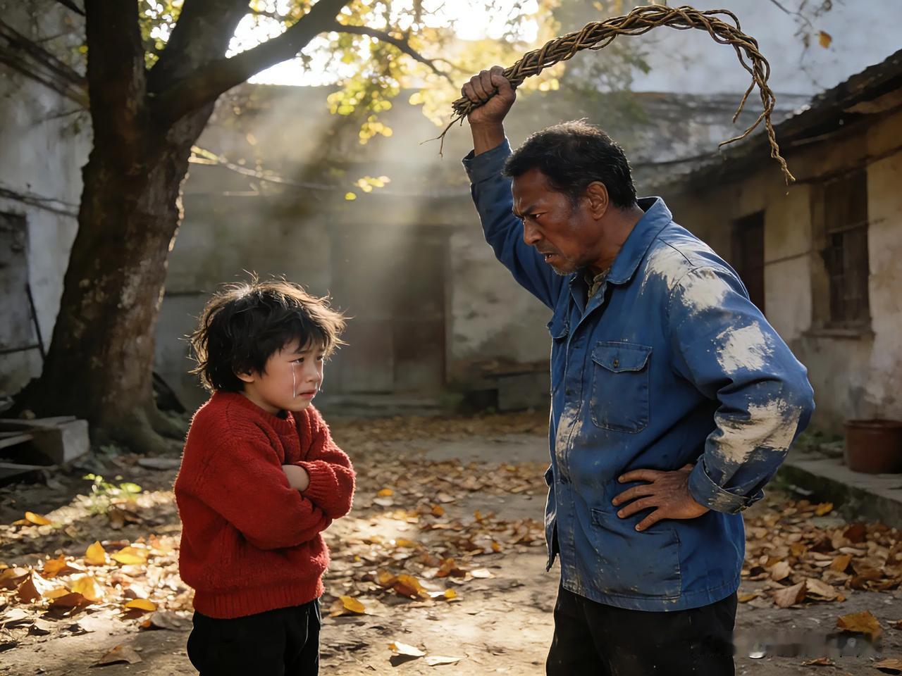 黄金棍子出好人，不打不成人
看到这位女子被父亲给打醒了
就回想起本人小时候因为调