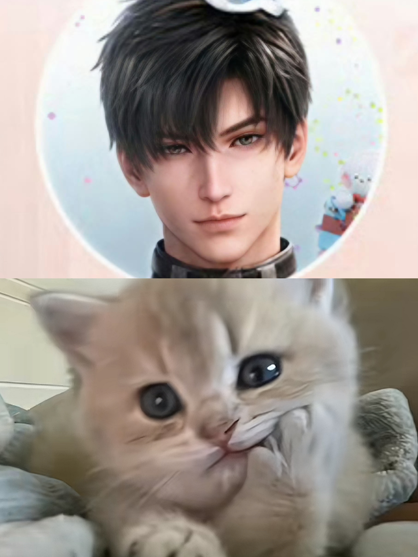 爸爸这个笑会不会太勾人了点 这张真的好有🐈‍⬛感嘴巴越看越像在going 眼睛