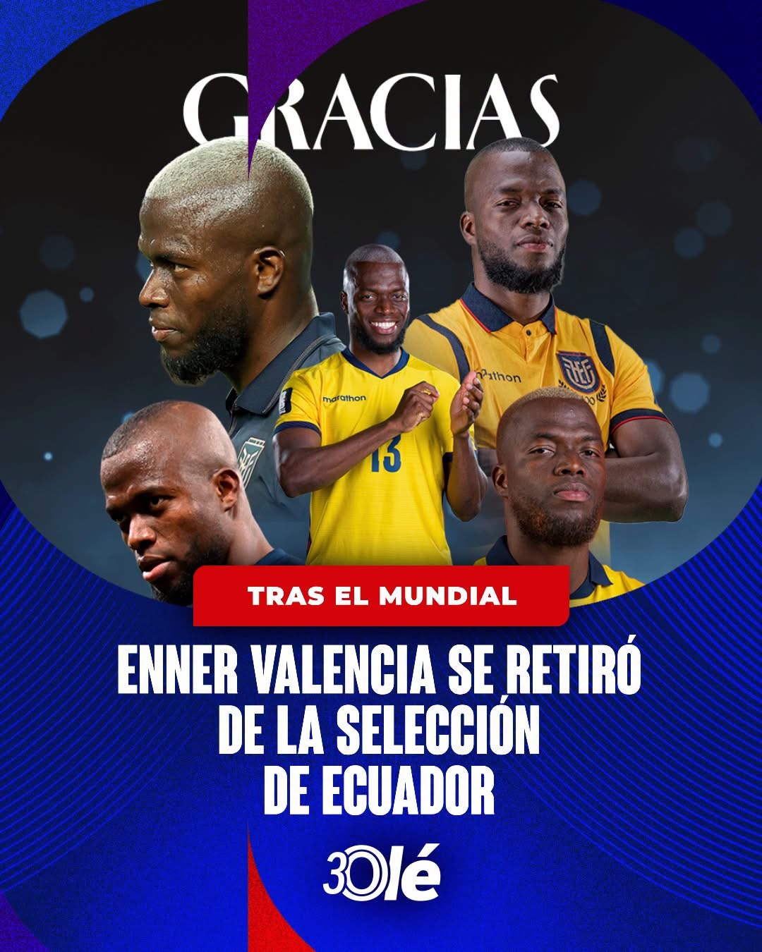 安拿華倫西亞（Enner Valencia）正式宣佈退出國家隊！👋🇪🇨呢位