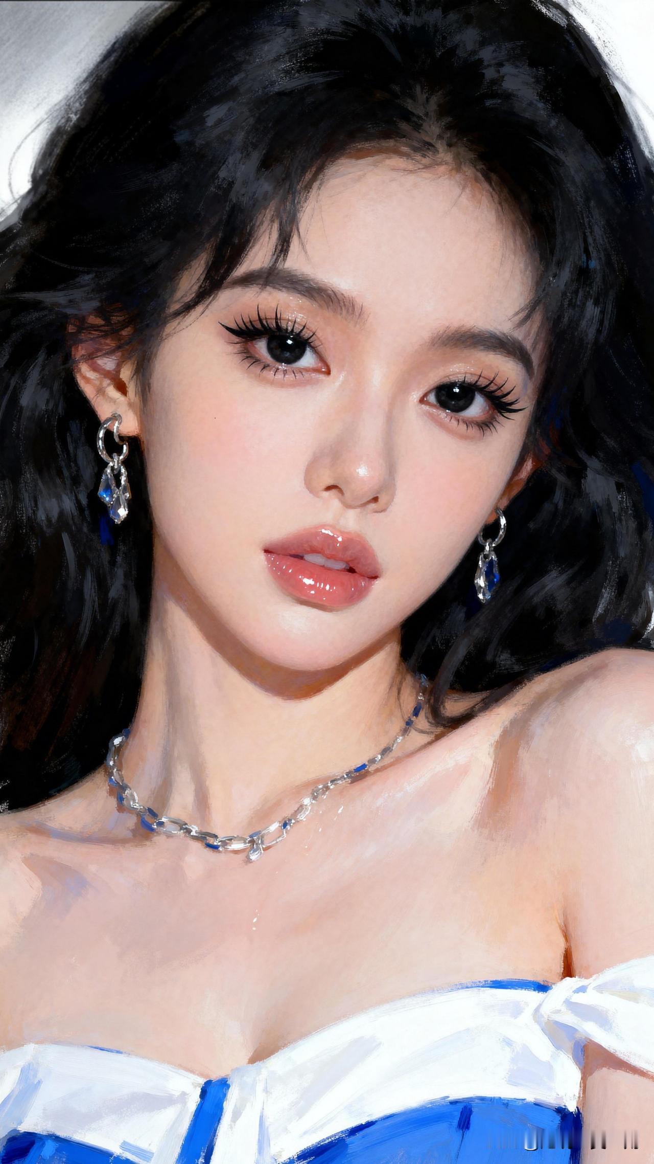 黑发如瀑，明眸似水。发出你相册里面最好看的一张照片 梦幻少女风，精致妆容，甜美可